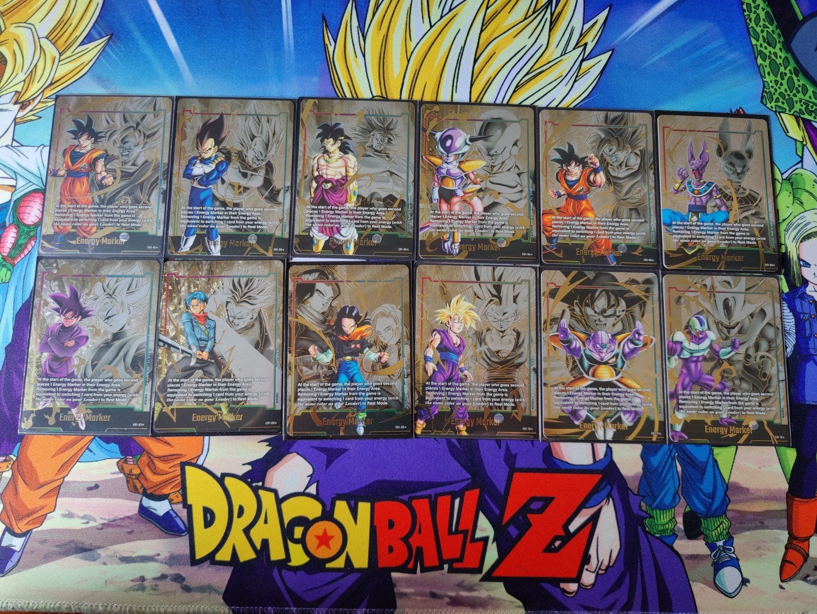 Dragon Ball Super fusion world energy markers versie 1t/m12, Ophalen of Verzenden, Nieuw, Meerdere kaarten, Foil