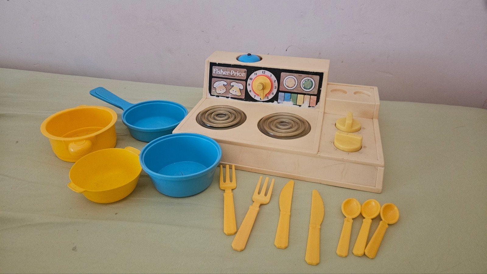fisherprice kookplaat / fornuis jaren 70, Ophalen of Verzenden, Gebruikt, Speelset