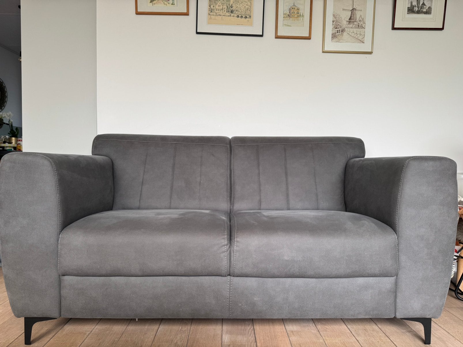 Super nette antraciet kleurige bank, Ophalen, 150 tot 200 cm, Tweepersoons, Zo goed als nieuw