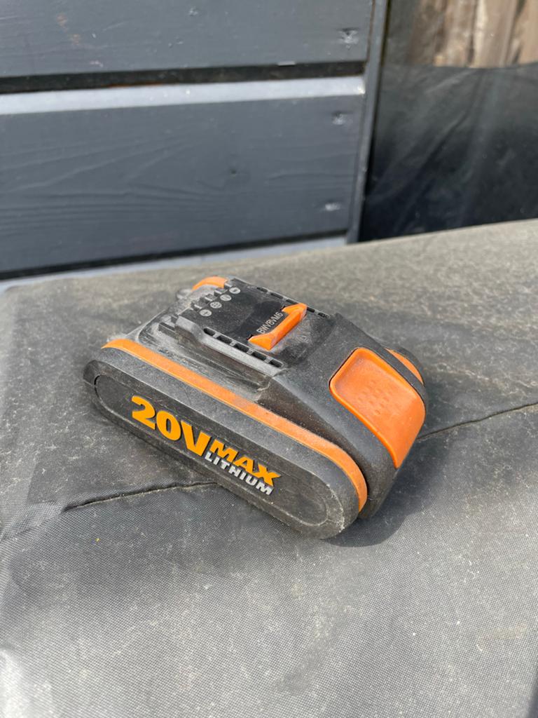 Worx 20V MAX Lithium Accu - Gebruikt, Ophalen of Verzenden, Gebruikt, Overige typen