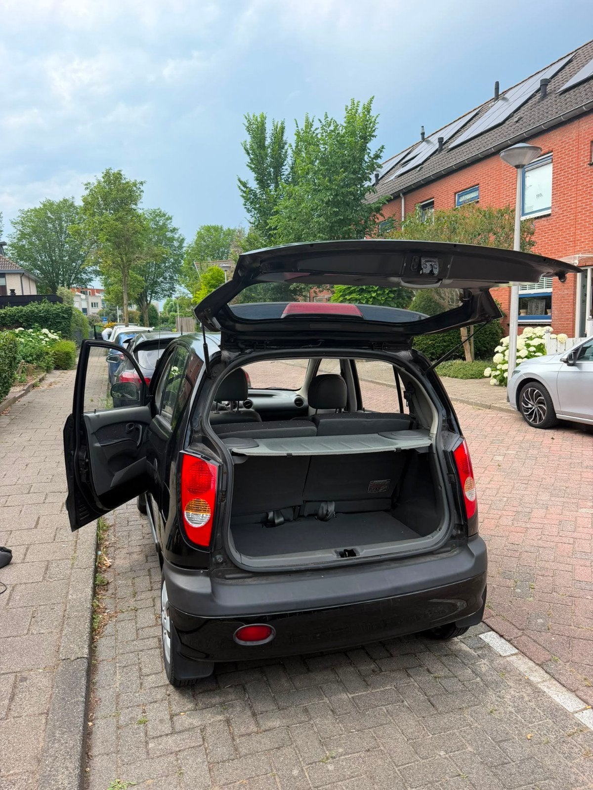 Hyundai Atos 1.0 I X Spirit AUT 2003 Zwart, Auto's, Hyundai, USB, 4 cilinders, Origineel Nederlands, 400 kg