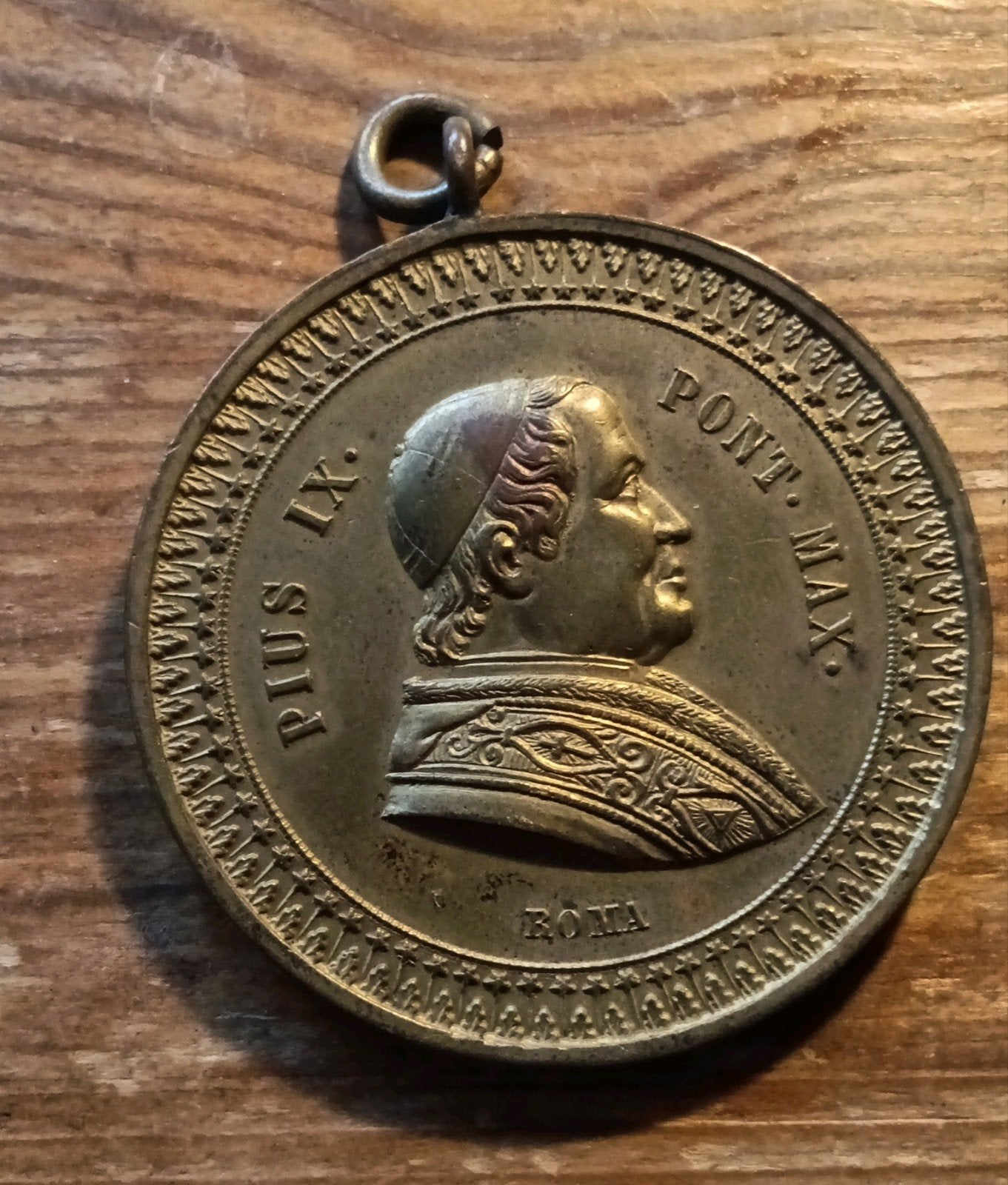 Devotie penning paus Pius IX 1846-1878 Vaticaan Roma Rome, Ophalen of Verzenden, Zo goed als nieuw, Sieraad, Christendom | Protestants