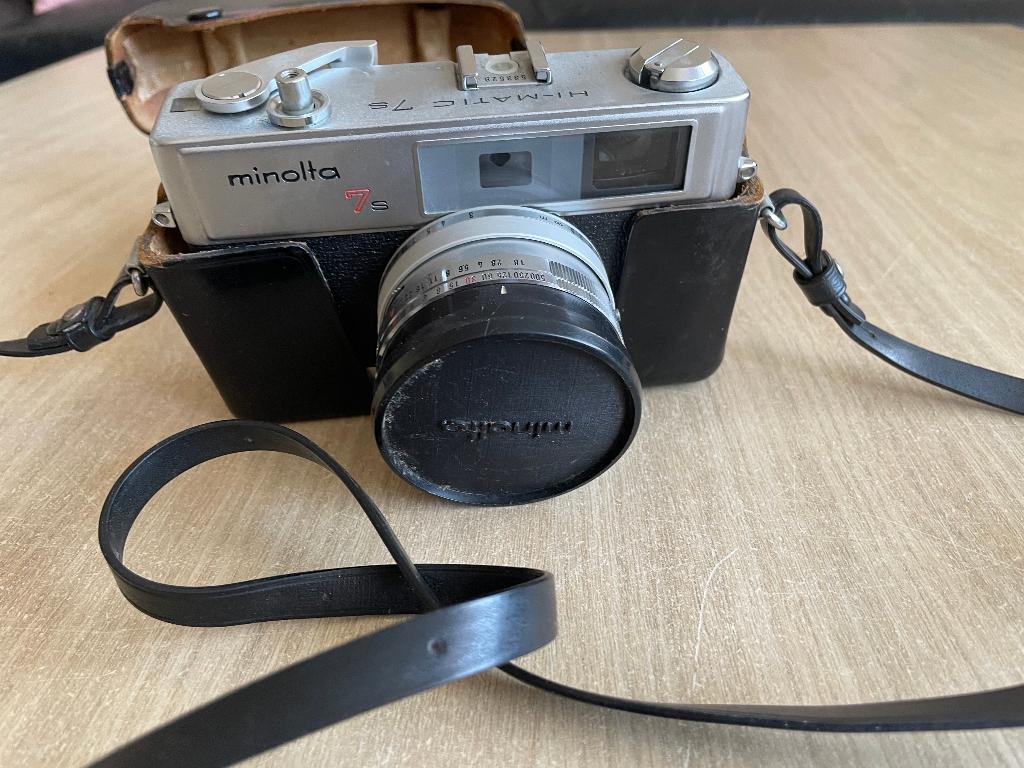 Minolta Hi-Matic 7s, klassieke analoge camera in werkende, Audio, Tv en Foto, Fotocamera's Analoog, Ophalen, Compact, Overige Merken