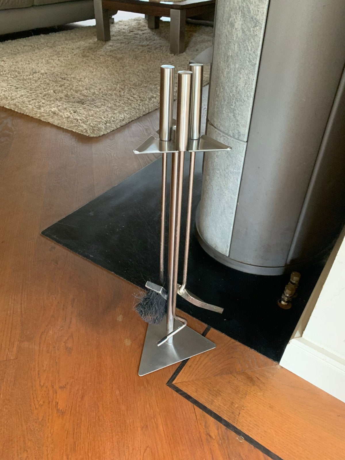 Moderne RVS haardset 60 cm hoog, Ophalen of Verzenden, Gebruikt, Vrijstaande haard, Overige soorten