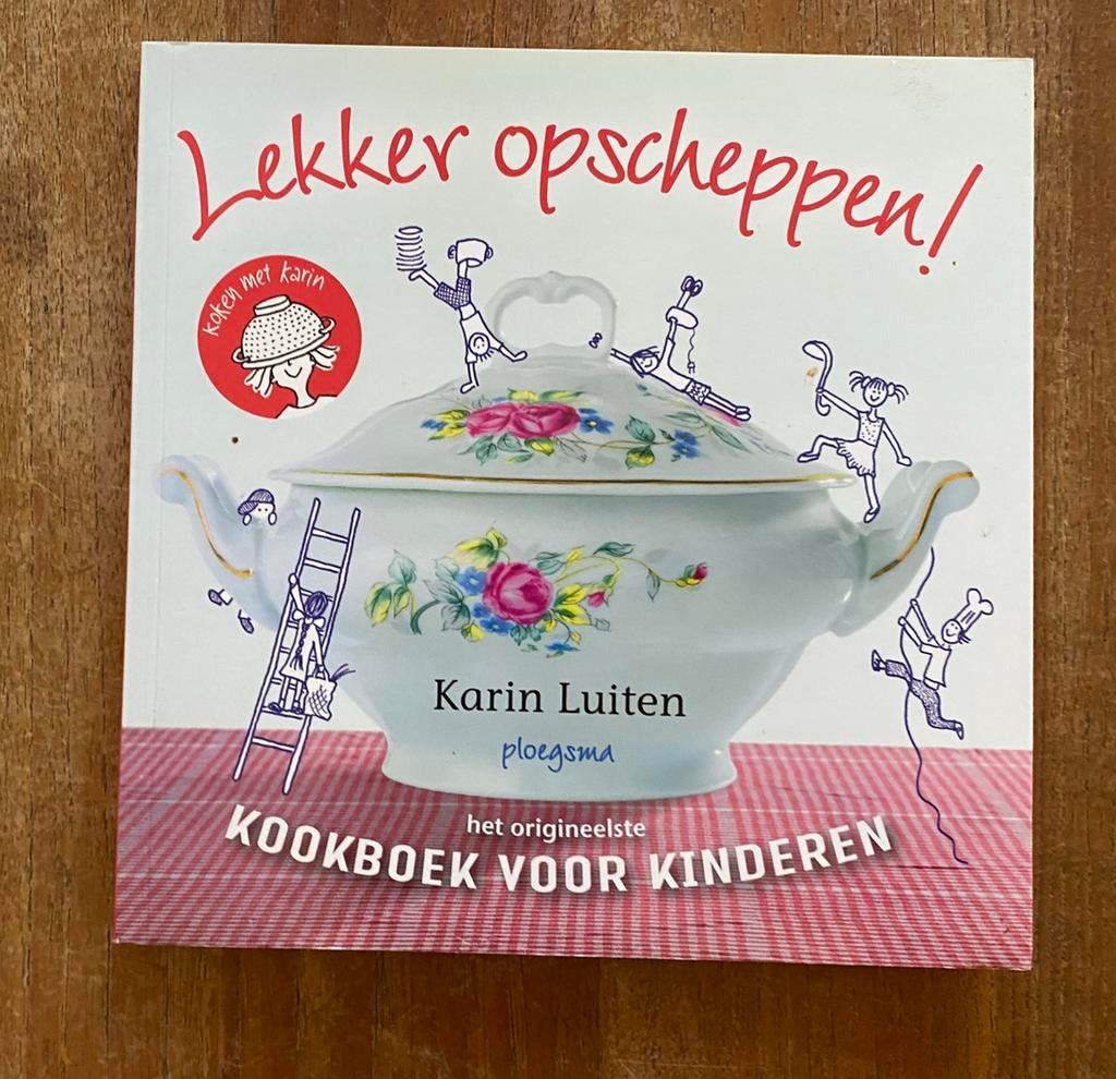 Lekker opscheppen! - kookboek voor kinderen - Karin Luiten, Boeken, Karin Luiten, Non-fictie, Ophalen of Verzenden, Zo goed als nieuw