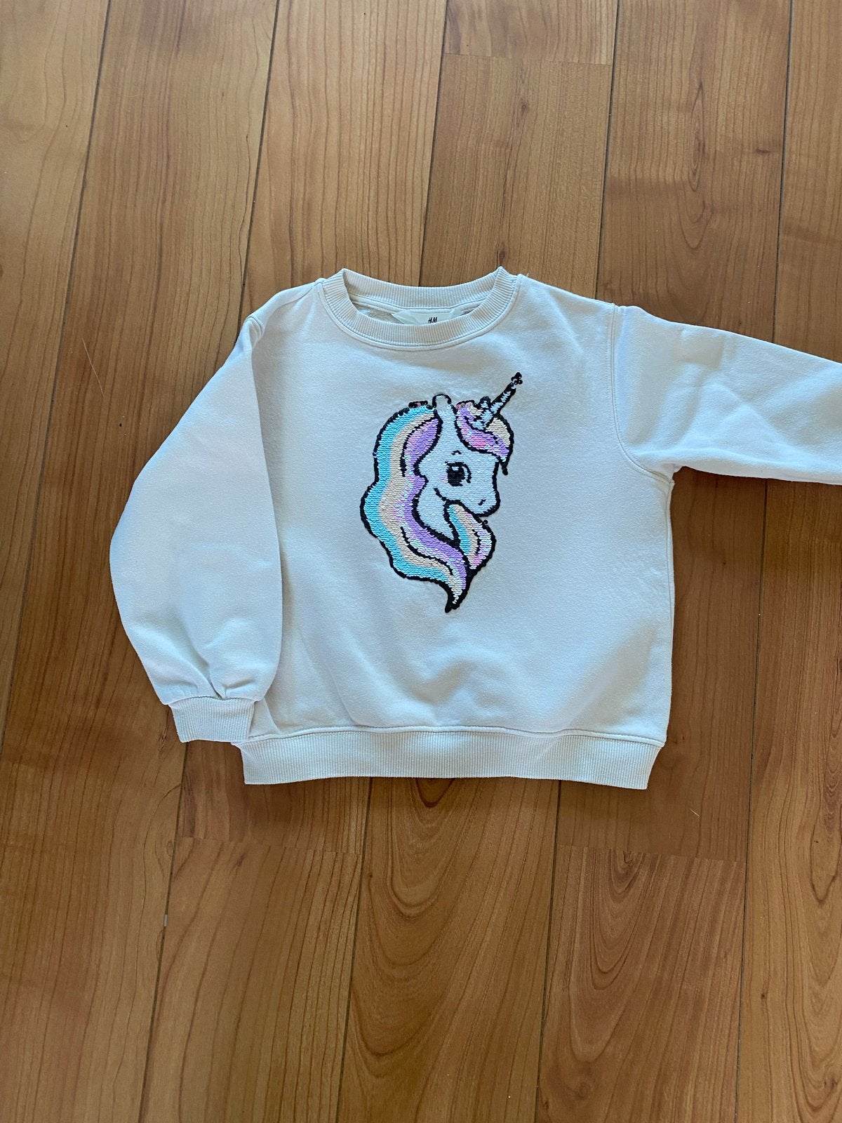 H&M Eenhoorn Trui - Maat 110/116, Ophalen of Verzenden, Gebruikt, Meisje