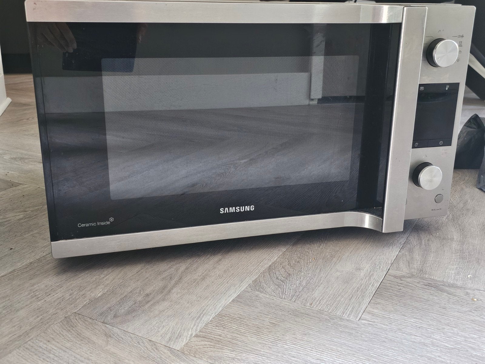Samsung Combimagnetron MC455TBRCSR, Ophalen, Combimagnetron, Zo goed als nieuw, Draaiplateau