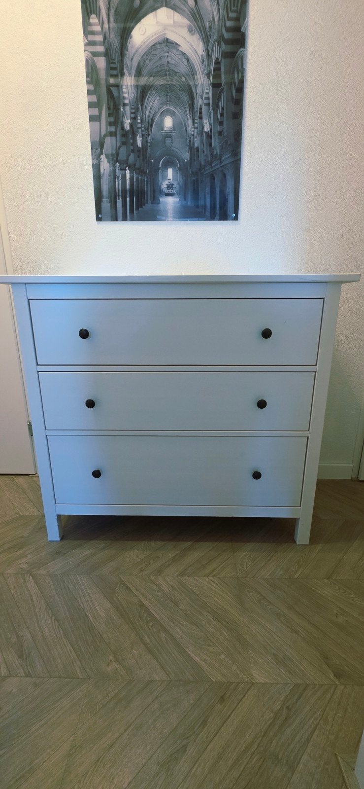 Witte ladekast met 3 laden- Ikea - Gebruikt, Ophalen, Gebruikt, 100 tot 150 cm, 50 tot 100 cm