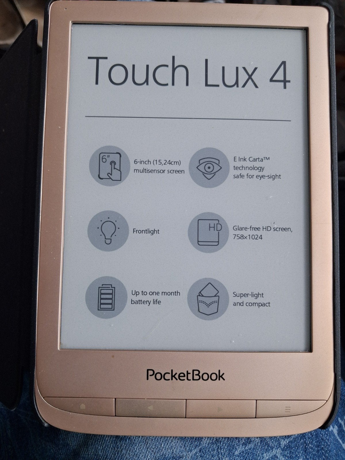 PocketBook Touch Lux 4 E-reader met hoesje, Computers en Software, E-readers, Zo goed als nieuw, 6 inch of minder, 8 GB, Touchscreen