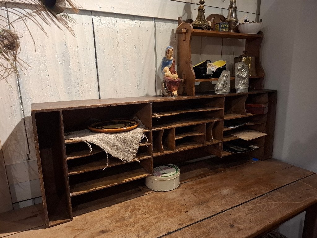 antieke houten vakkenkast, bureau opzet, kastje, bureau, Ophalen, Gebruikt, Bureau, Antiek