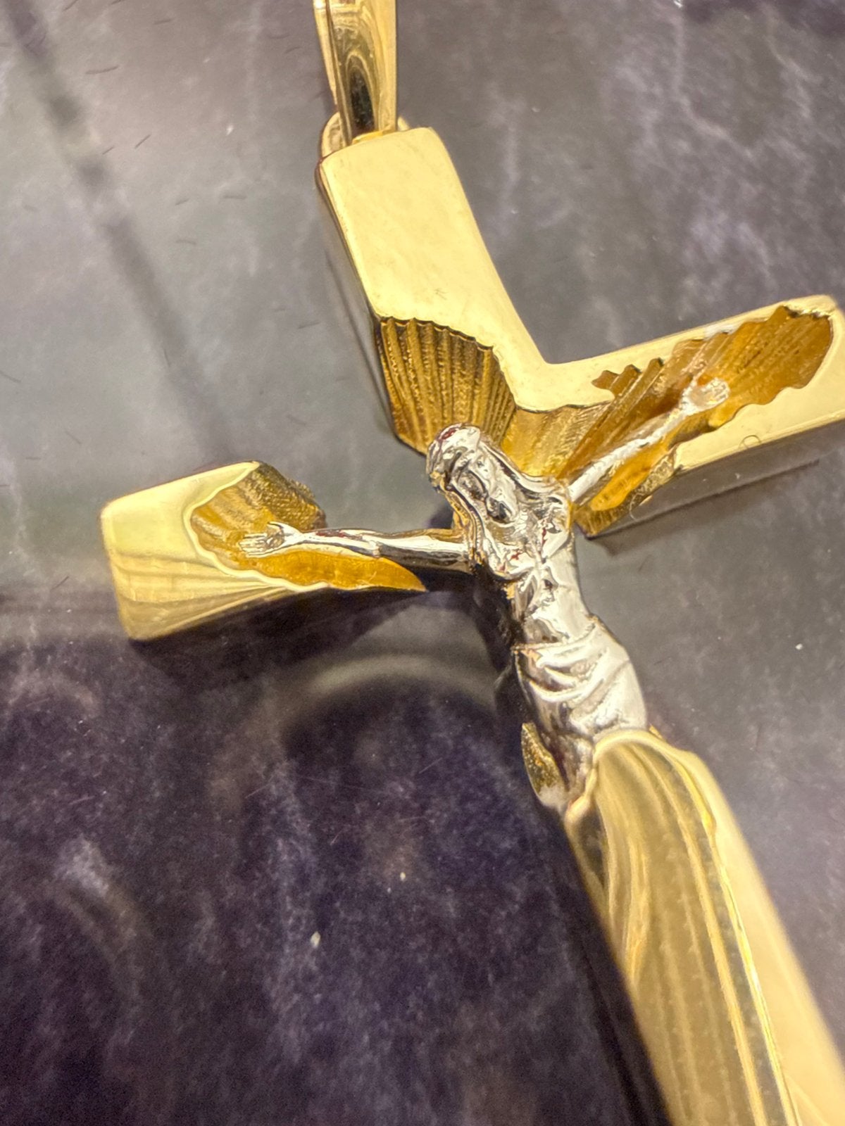 Unieke 14 karaats gouden kruis hanger ITALY design, Ophalen of Verzenden, Nieuw, Goud