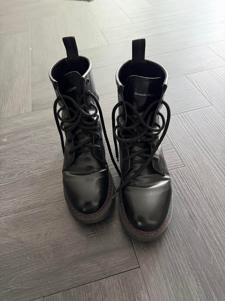 Alexander McQueen Leren Laarzen - Zwart Maat 36,5, Ophalen of Verzenden, Zo goed als nieuw, Meisje, Laarzen