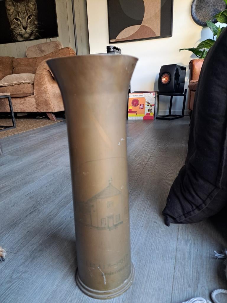 Unieke Trench Art: Granaathuls - Militair Hospitaal Utrecht, Antiek en Kunst, Ophalen