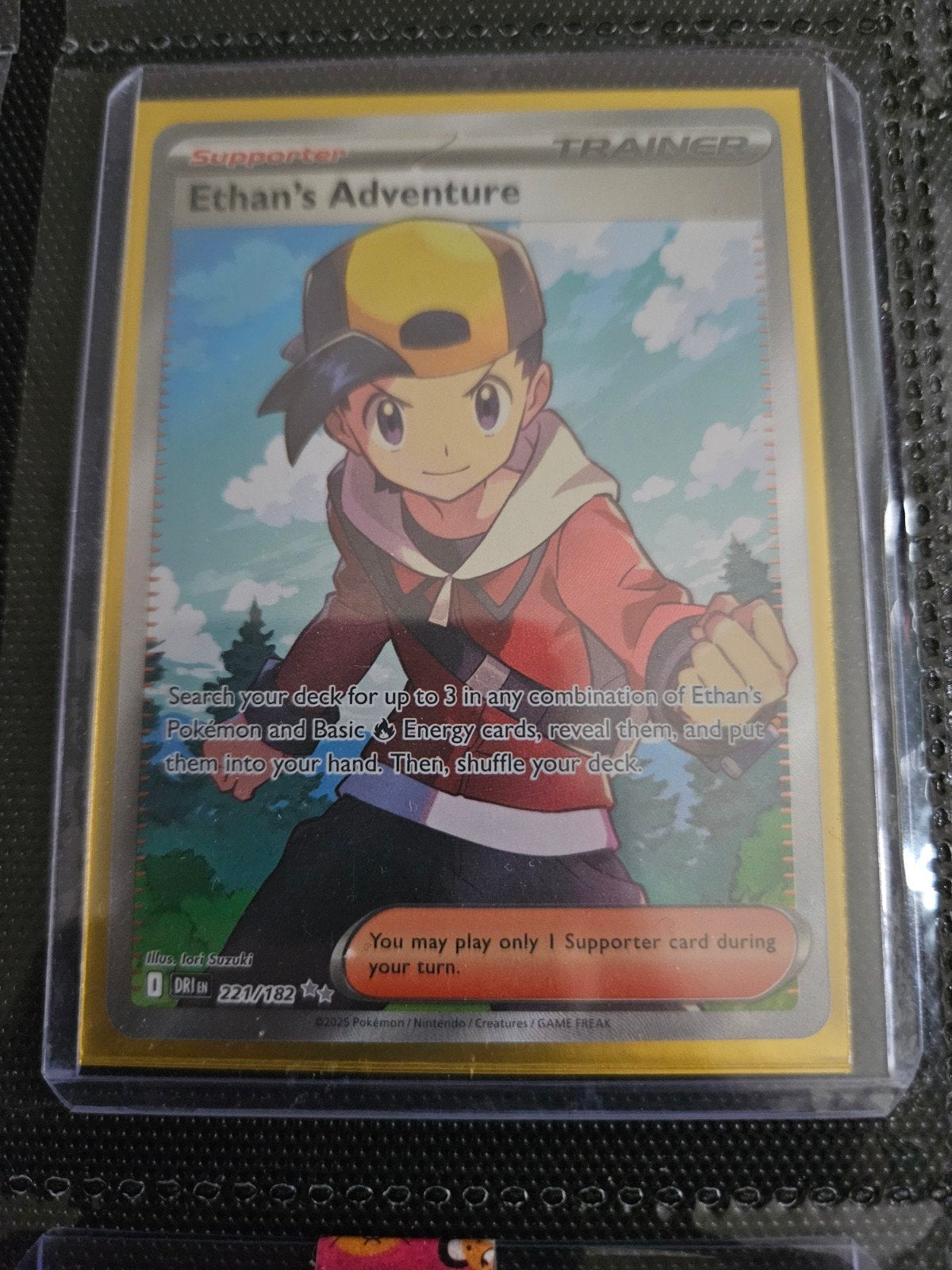 Pokemon Ethan's Adventure 221/182 Destined Rivals, Ophalen of Verzenden, Zo goed als nieuw, Losse kaart, Foil