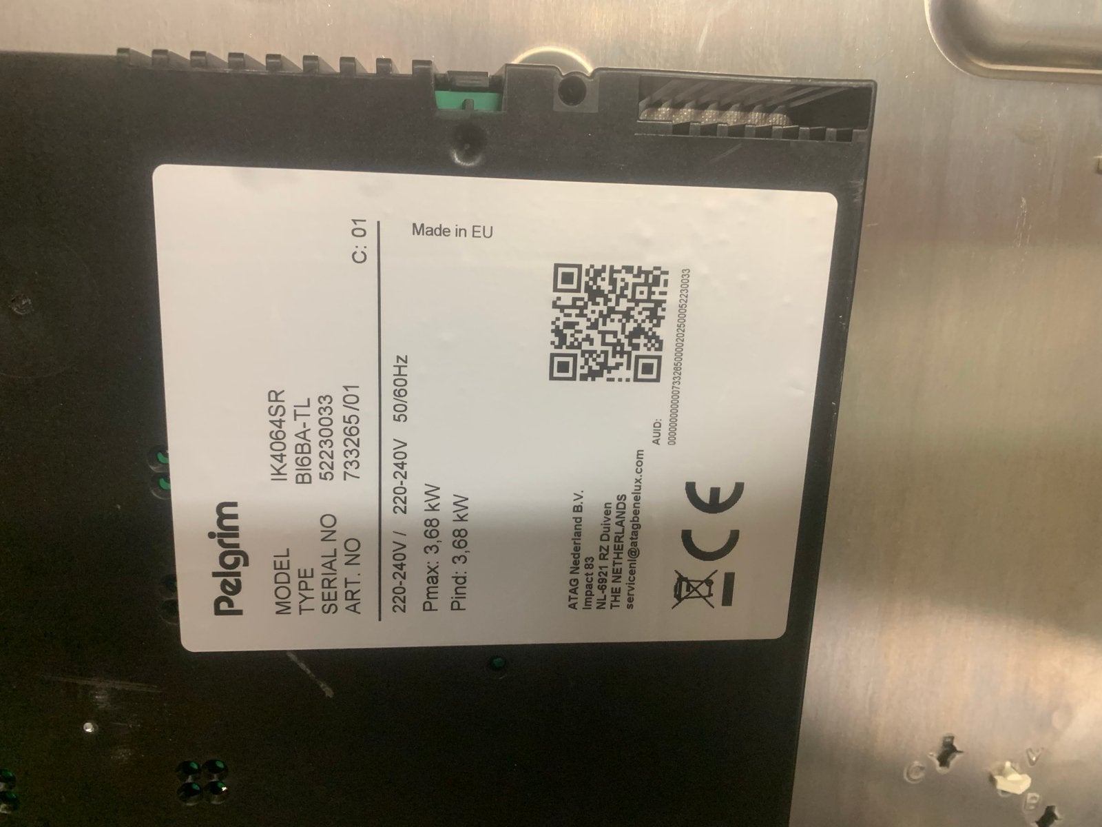 Pelgrim IK4064SR Inductiekookplaat - 4 zones, Ophalen, 4 kookzones, Zo goed als nieuw, Energieklasse A of zuiniger