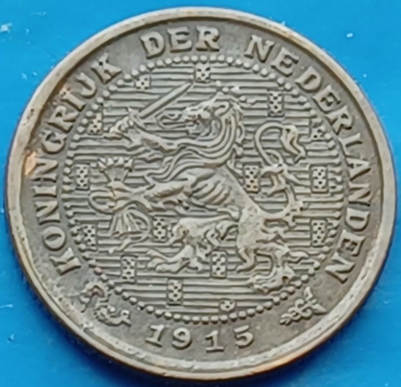 1/2 cent 1915 - Wilhelmina, Verzenden, Koningin Wilhelmina, Losse munt, Geboorte of Huwelijk