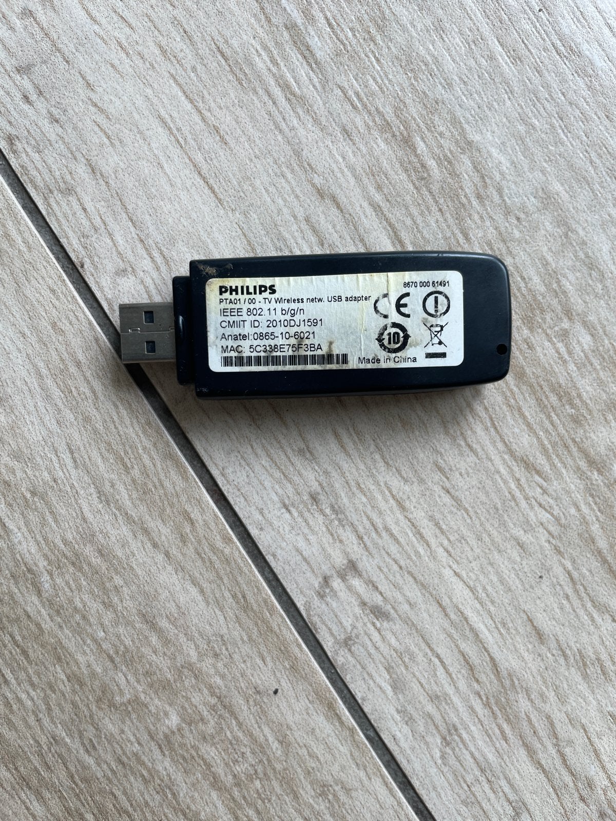 Philips PTA01/00 TV Draadloze Netwerk USB Adapter, Ophalen of Verzenden, Gebruikt, Extern