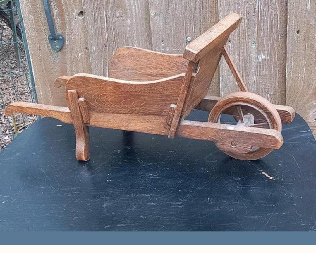 Houten Decoratieve Kruiwagen - Vintage Stijl, Ophalen of Verzenden