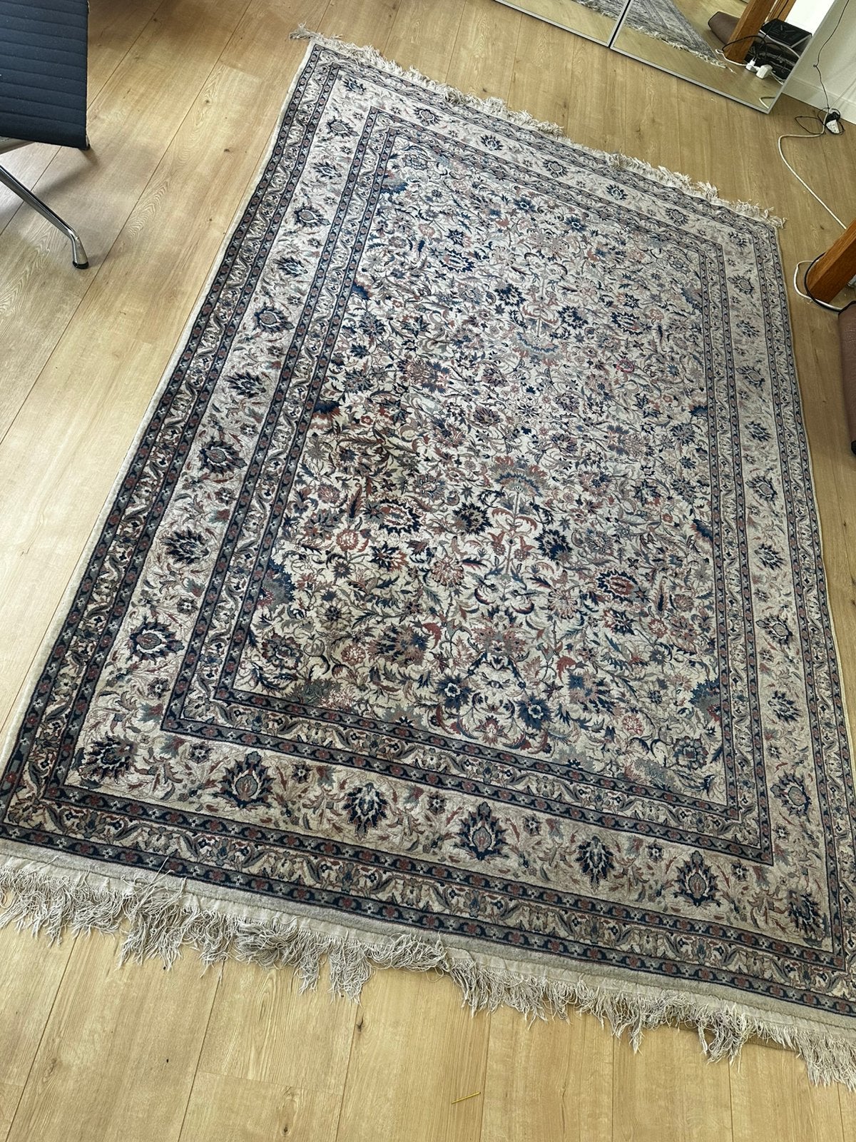 Silk carpet, Ophalen, Beige, 150 tot 200 cm, 200 cm of meer