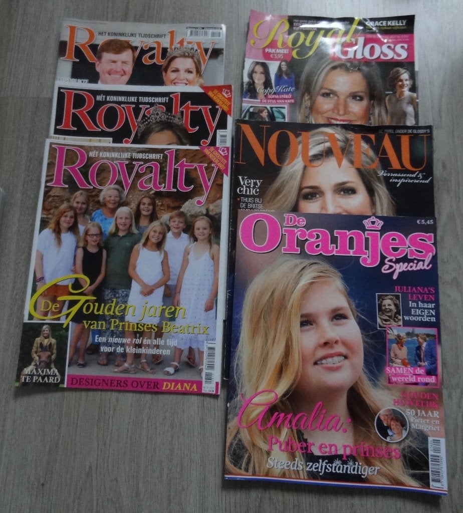 6 Tijdschriften koninklijk huis: royalty, Oranjes, Nouveau, Ophalen of Verzenden, Gebruikt, Tijdschrift of Boek