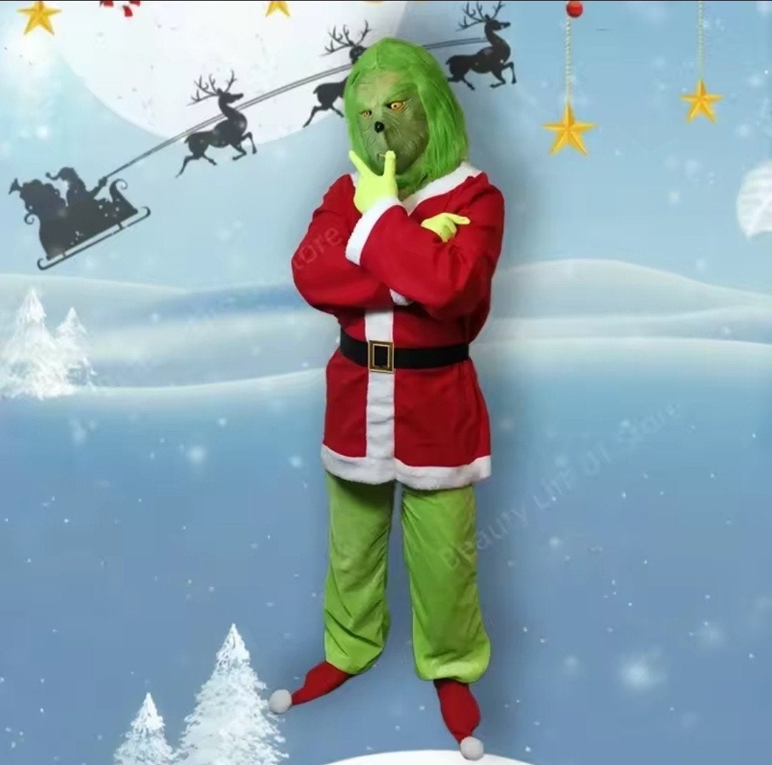 Grinch pak en masker ‼️TE HUUR‼️, Ophalen of Verzenden, Zo goed als nieuw