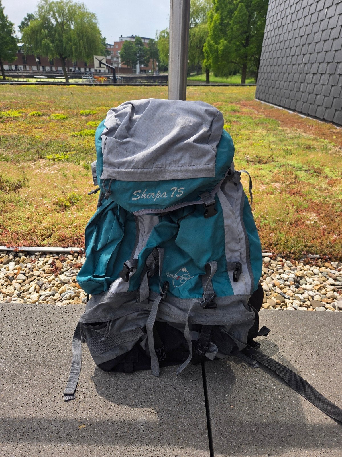 Grote Travel Backpack 75 (+6) Liter - Ideaal voor Reizen, Gebruikt, 25 tot 40 cm, Trekking, 60 cm of meer