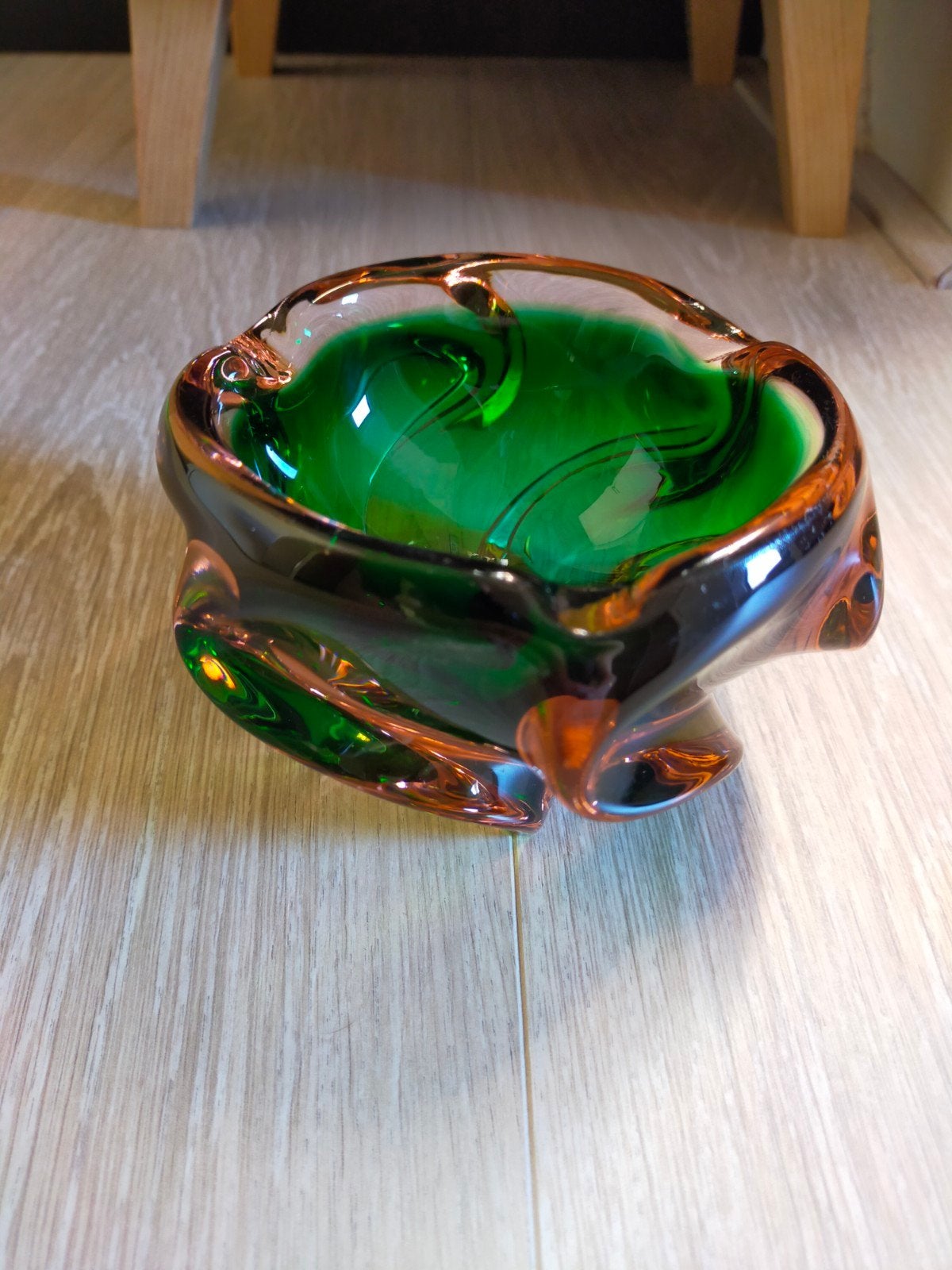 Murano schaal groen/oranje, Ophalen of Verzenden