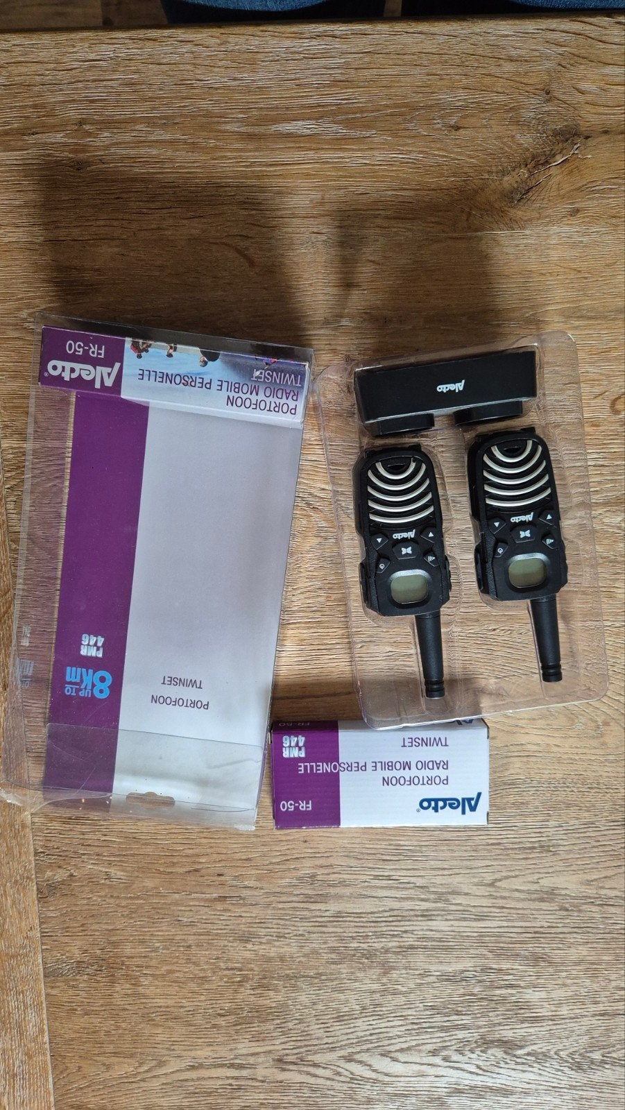 Alecto FR-50 Portofoon Twinset - Compleet met Accessoires, Ophalen of Verzenden