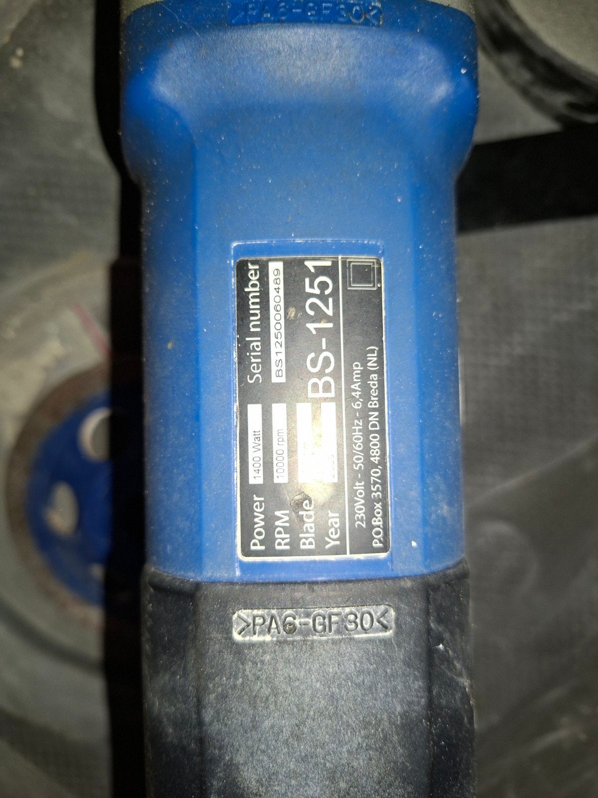 Carat BS-1251 handslijpmachine  - koolborstels nakij, Ophalen of Verzenden, Gebruikt, 1000 watt of meer, Rechte handslijpmachine