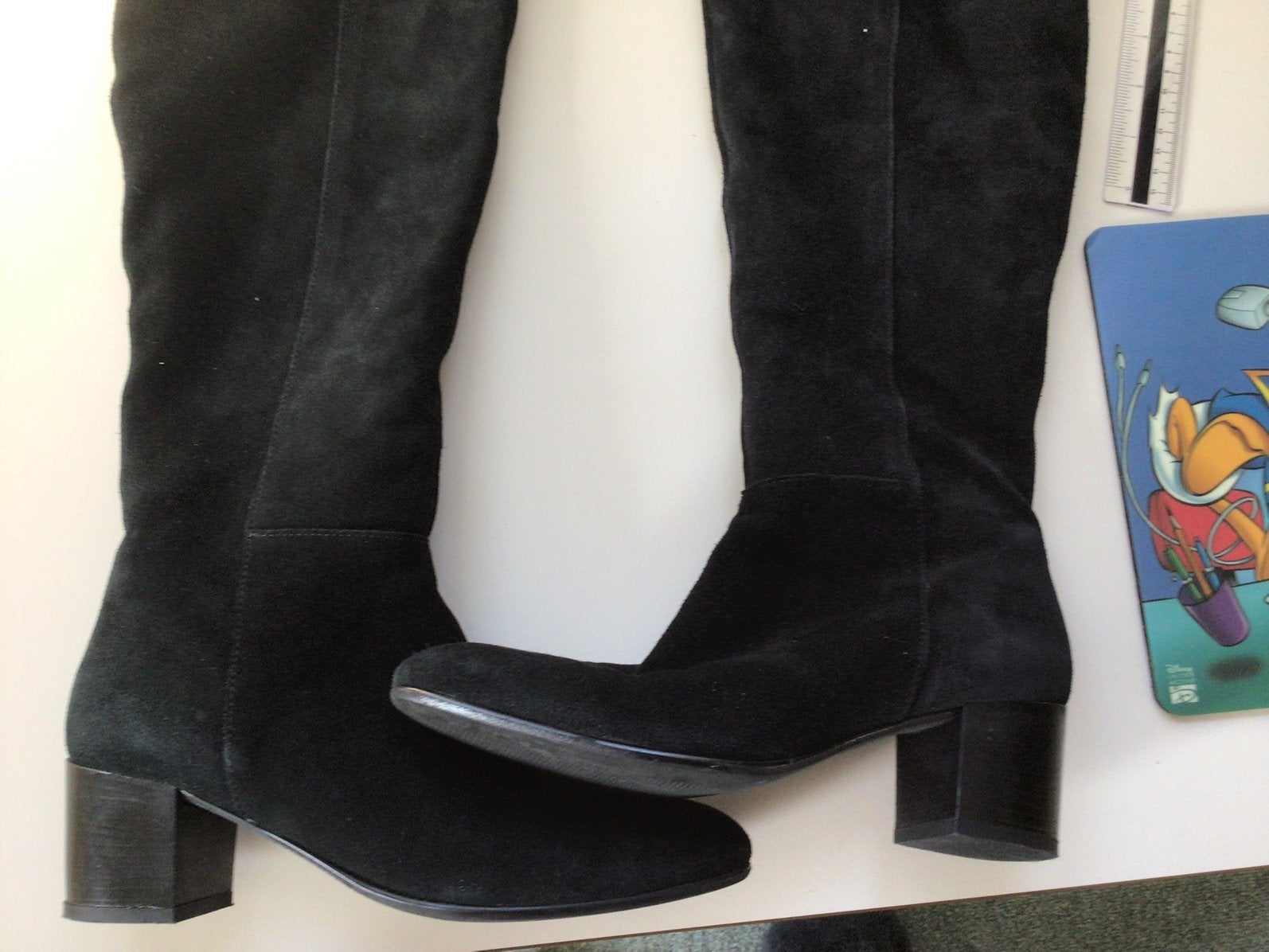 Zwarte overknee suede laarzen, Hoge laarzen, Verzenden, Zwart, Zo goed als nieuw