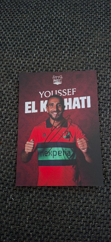 Spelerskaart met handtekening; Youssef El Kachati # NEC, Ophalen of Verzenden, Nieuw, Overige binnenlandse clubs, Spelerskaart