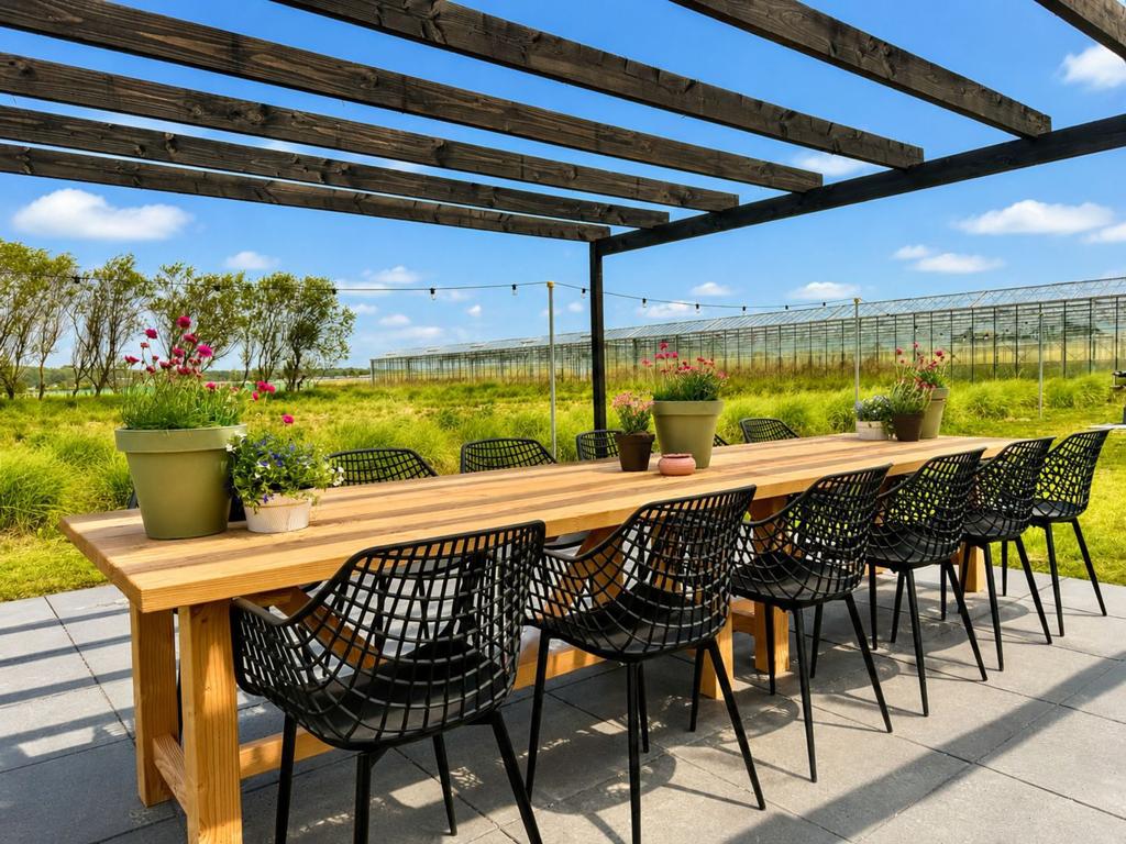 Robuuste XXL douglas tuintafel tuinverlichting plantenbak, Tuin en Terras, Ophalen of Verzenden, Nieuw, Rechthoekig, Hout