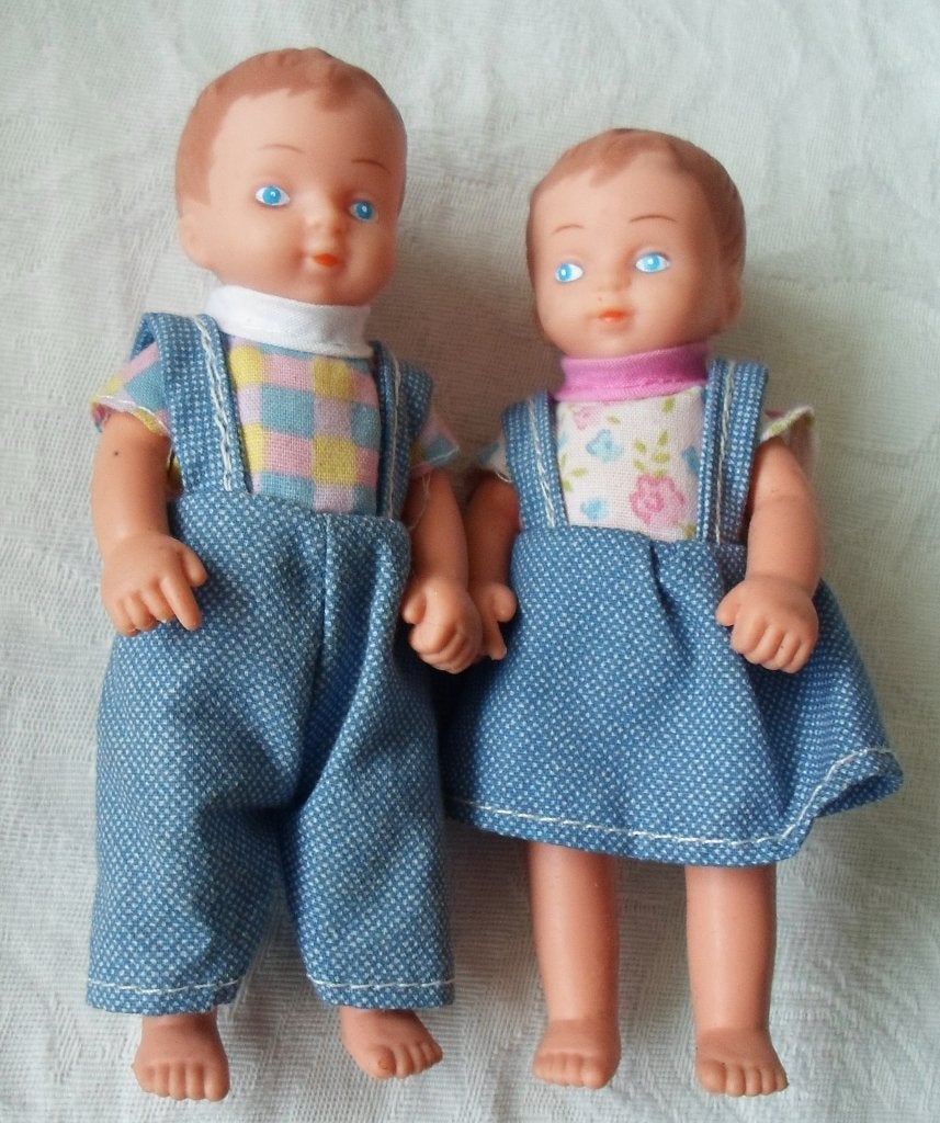 3 oude popjes. Meisje en 2 jongens. Jaren '70. 3 voor 12.50, Ophalen of Verzenden, Zo goed als nieuw, Pop