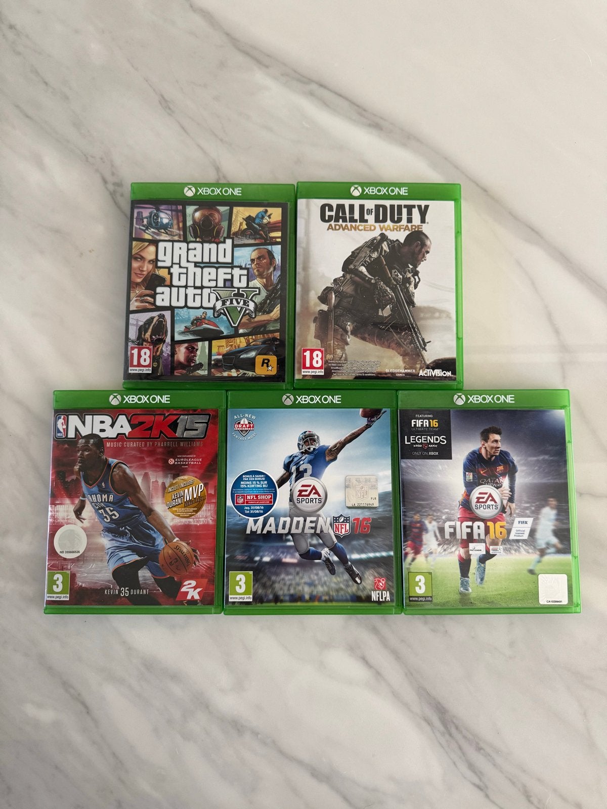 Xbox One Game BUNDEL: GTA V, Call of Duty, NBA, Madden, FIFA