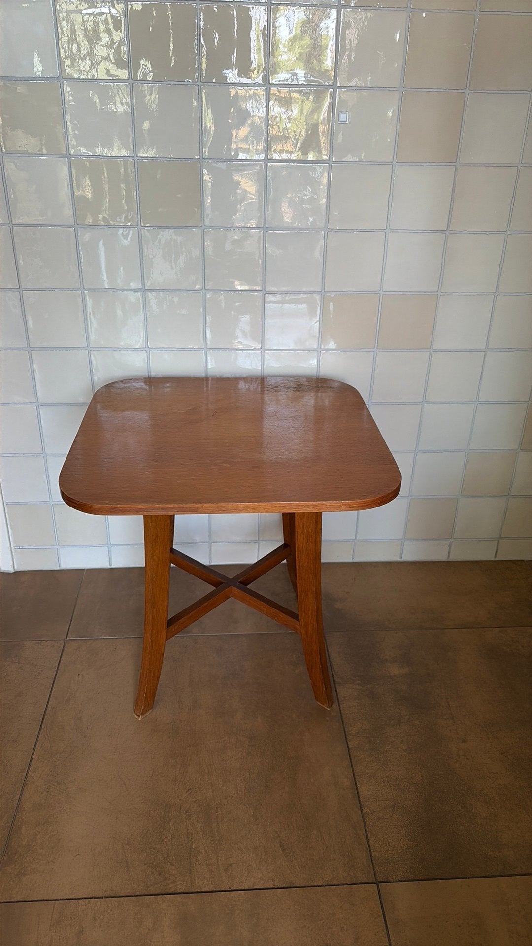 Vintage houten salontafel, Ophalen, Gebruikt, 50 tot 100 cm, 25 tot 50 cm
