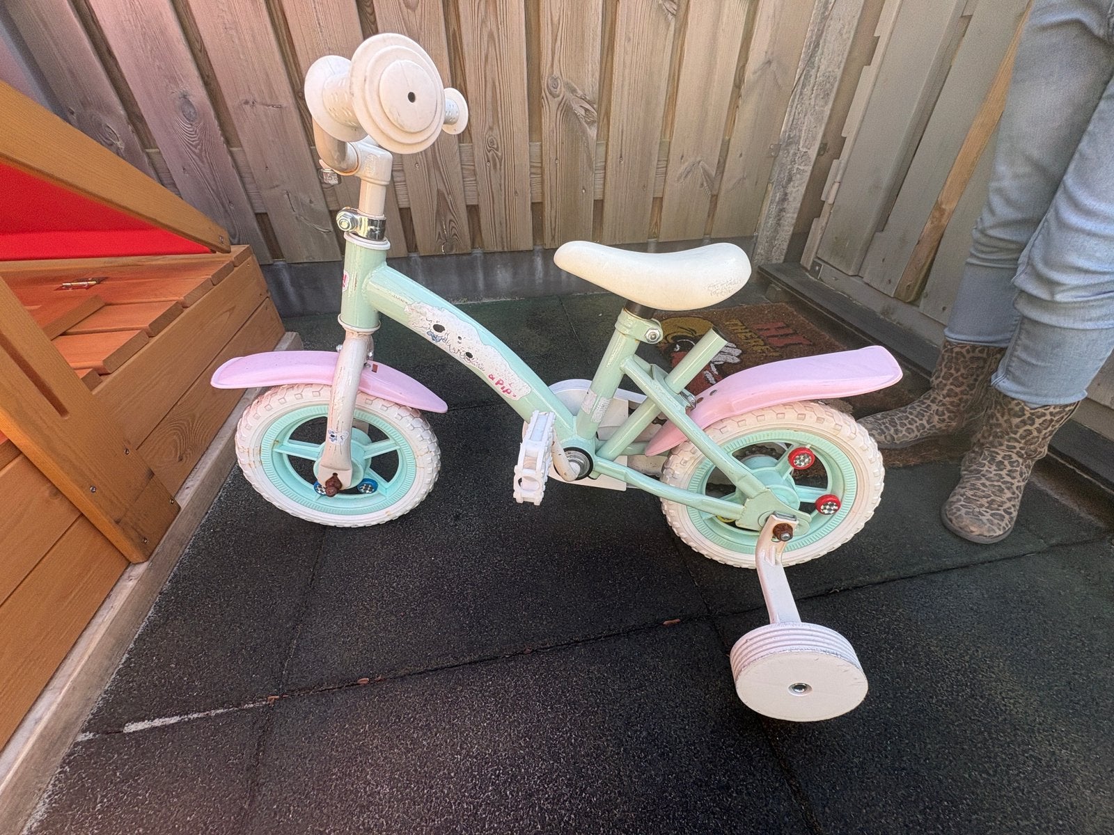 Kinderfiets, Ophalen, Zo goed als nieuw, Terugtraprem, Duwstang
