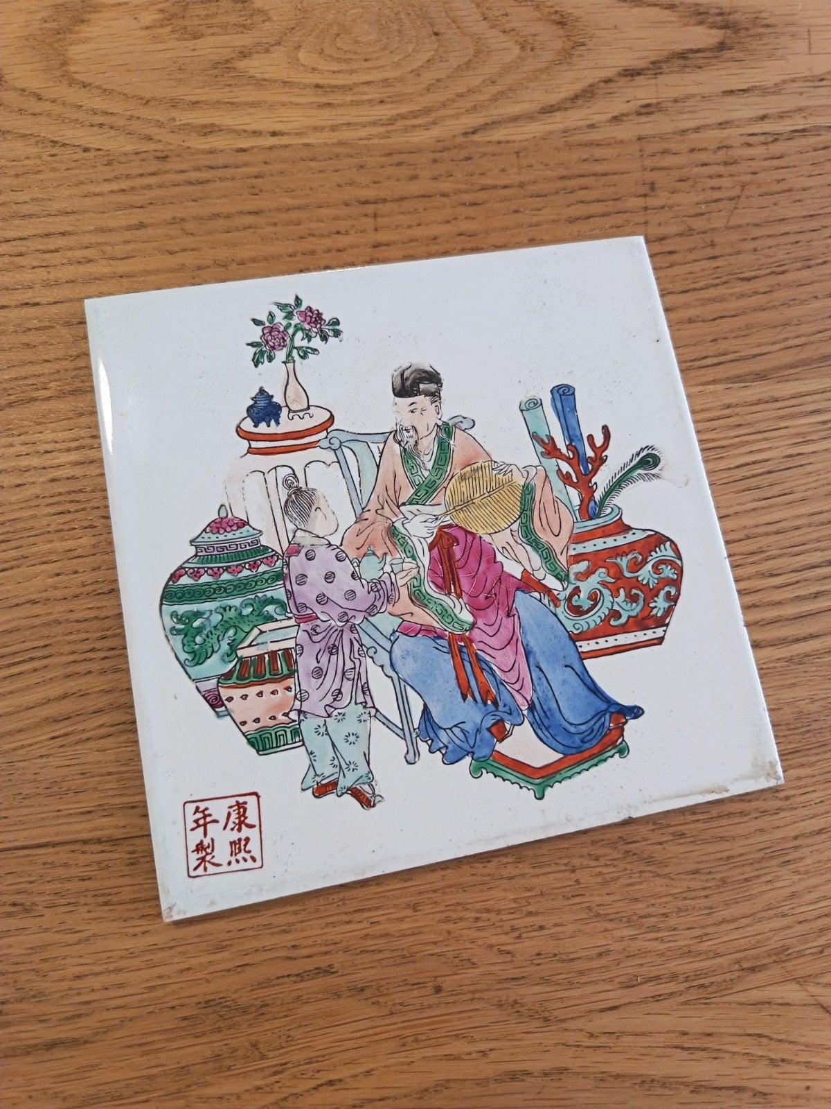 Vintage Chinese decoratieve tegel met traditionele scène, Ophalen of Verzenden