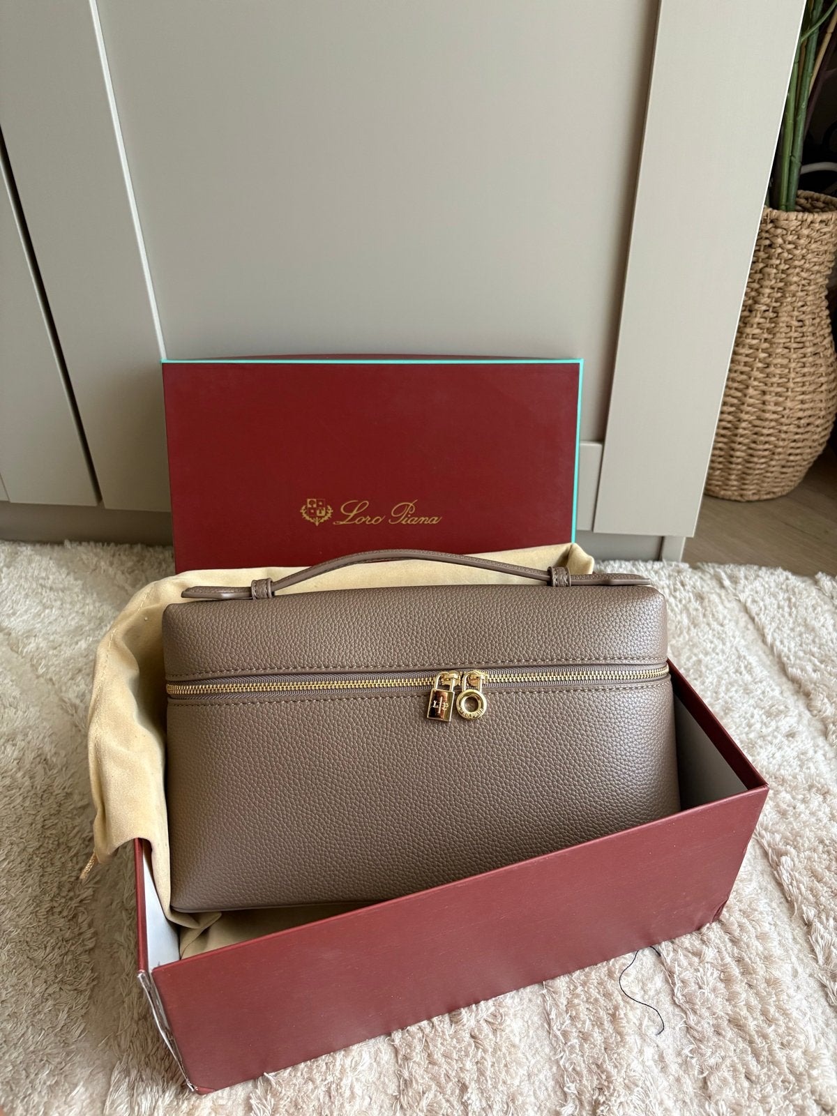 LP tas  - Zo goed als nieuw, Beige, Ophalen of Verzenden, Zo goed als nieuw, Met slot