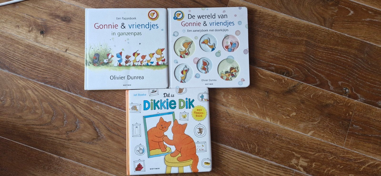 3 grote flapjesboeken: Dikkie Dik en Gonnie & Vriendjes, Boeken, Ophalen, Gelezen, Uitklap-, Voel- of Ontdekboek, 1 tot 2 jaar