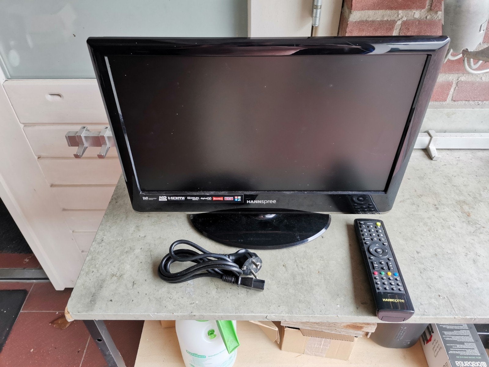 Hannspree 19 Inch LCD TV, 50 Hz, HD Ready (720p), Zo goed als nieuw, 40 tot 60 cm
