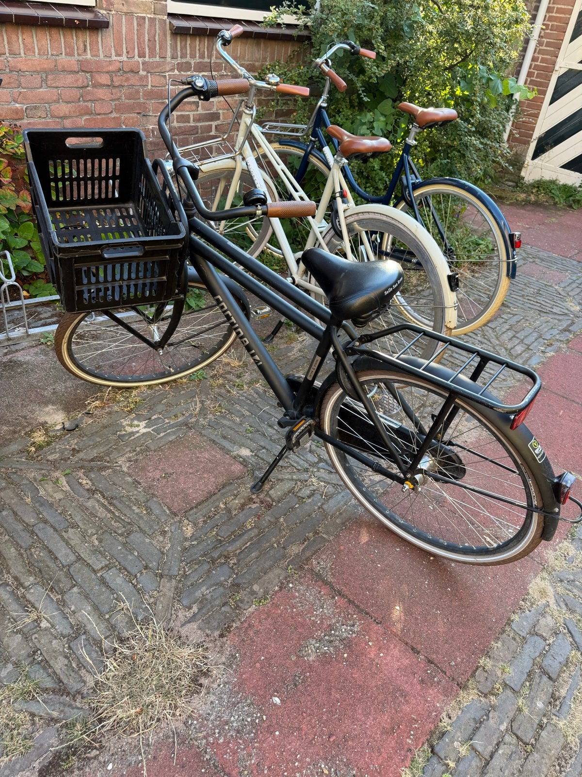 Cortina Transportfiets Jongens - Zwart met krat, Ophalen, Terugtraprem, Versnellingen, Gebruikt