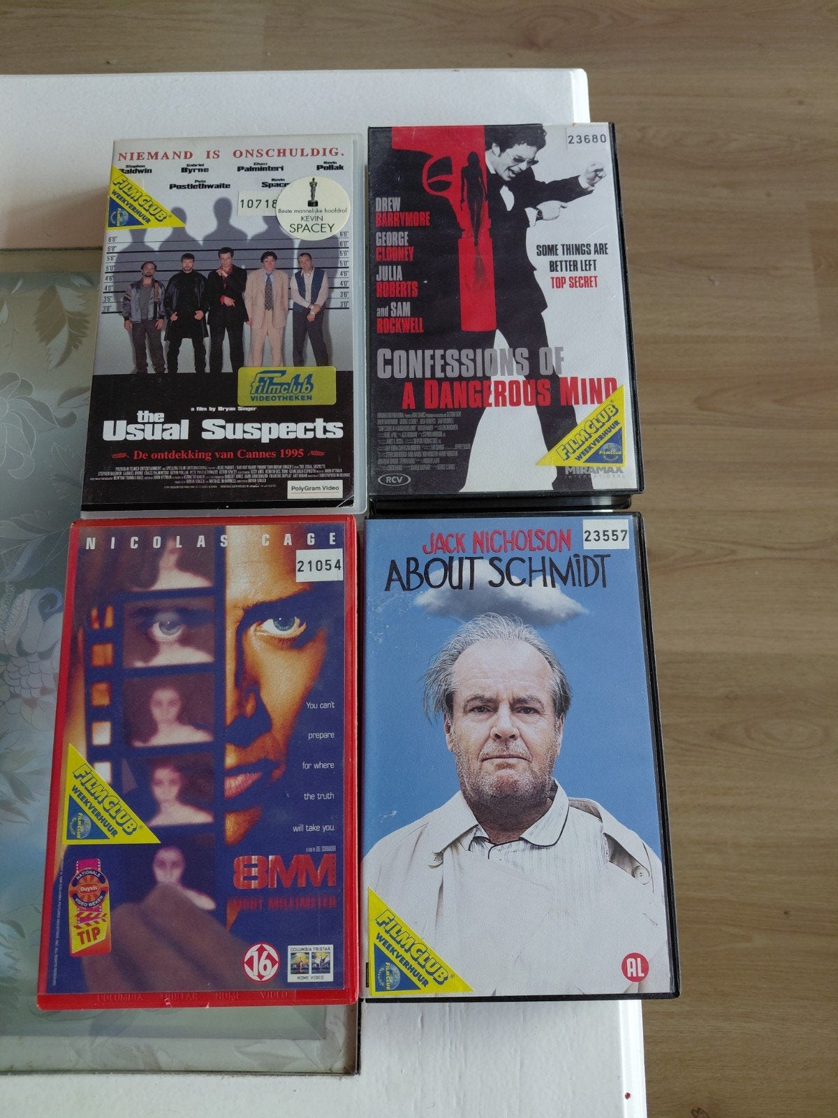Kavel 4x VHS FilmClub Ex-Rental Big Box o.a. Usual Suspects., Gebruikt, Vanaf 16 jaar, Ex-rental, Overige genres