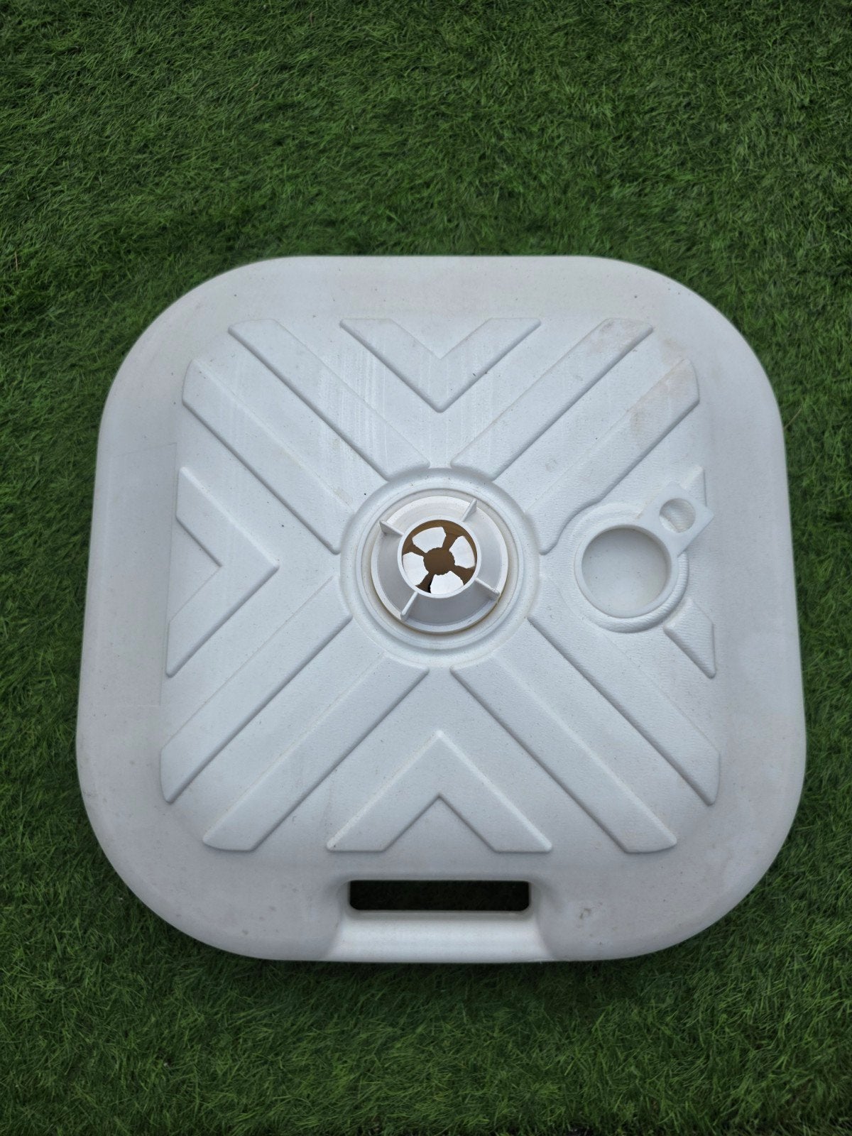 7x witte parasolhouders watertank parasolvoet, Ophalen, Gebruikt, Minder dan 1 meter, Parasolvoet