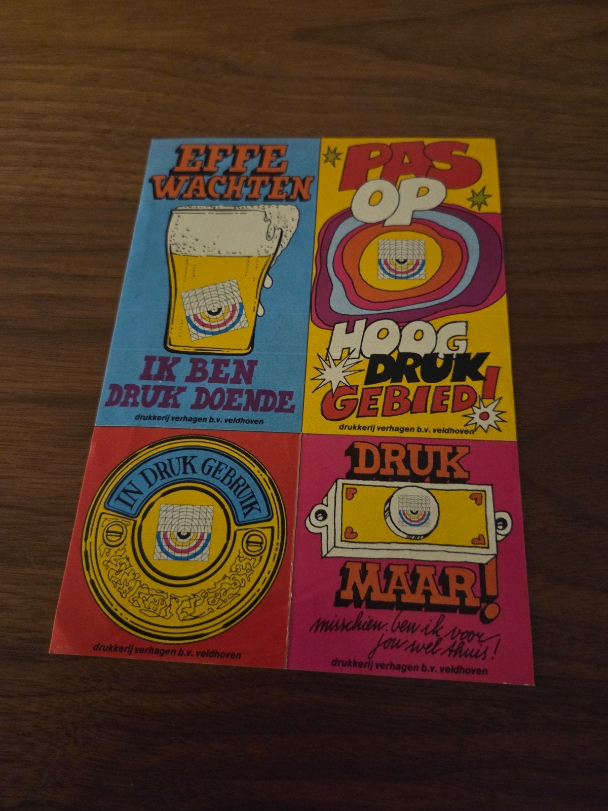 1557 Vintage Drukkerij Verhagen Stickers (20x14 cm), Ophalen of Verzenden, Gebruikt, Overige typen