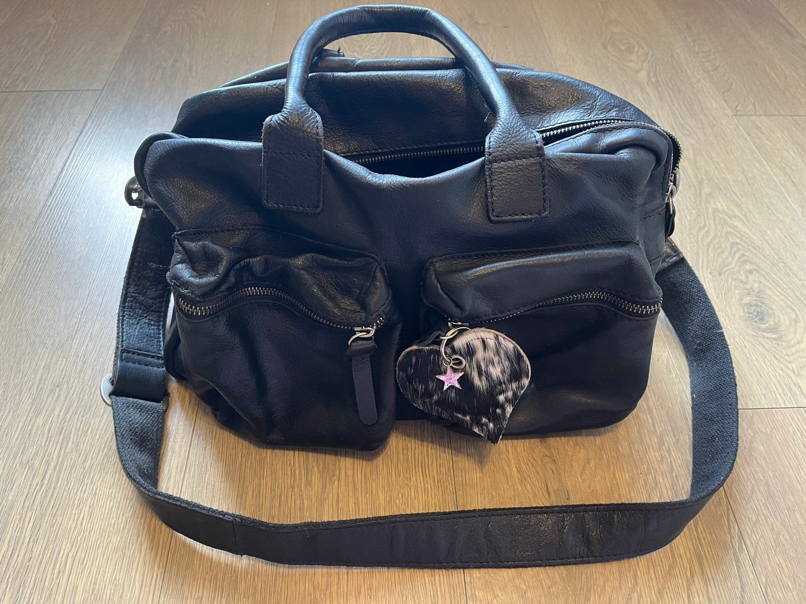 Schoudertas Cowboysbag Leer zwart ZGAN, Overige merken, Zwart, Ophalen of Verzenden, Zo goed als nieuw