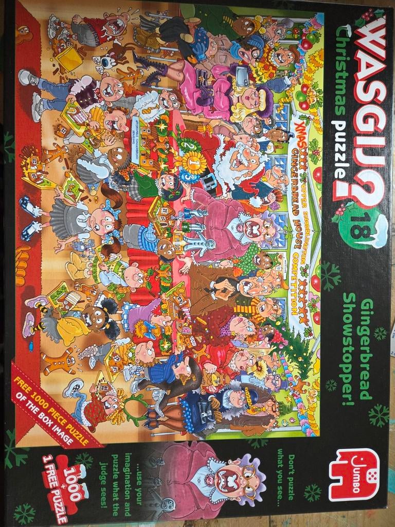 Wasgij Christmas 18 Gingerbread Showstopper 1000 stukjes, Ophalen of Verzenden, 500 t/m 1500 stukjes, Zo goed als nieuw, Legpuzzel