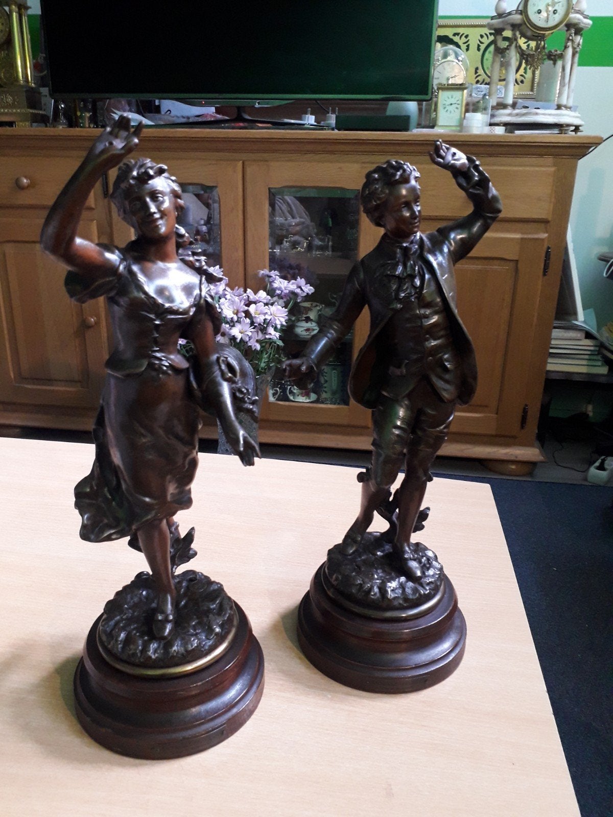 Antiek beeld, Antiek en Kunst, Antiek | Koper en Brons, Ophalen of Verzenden