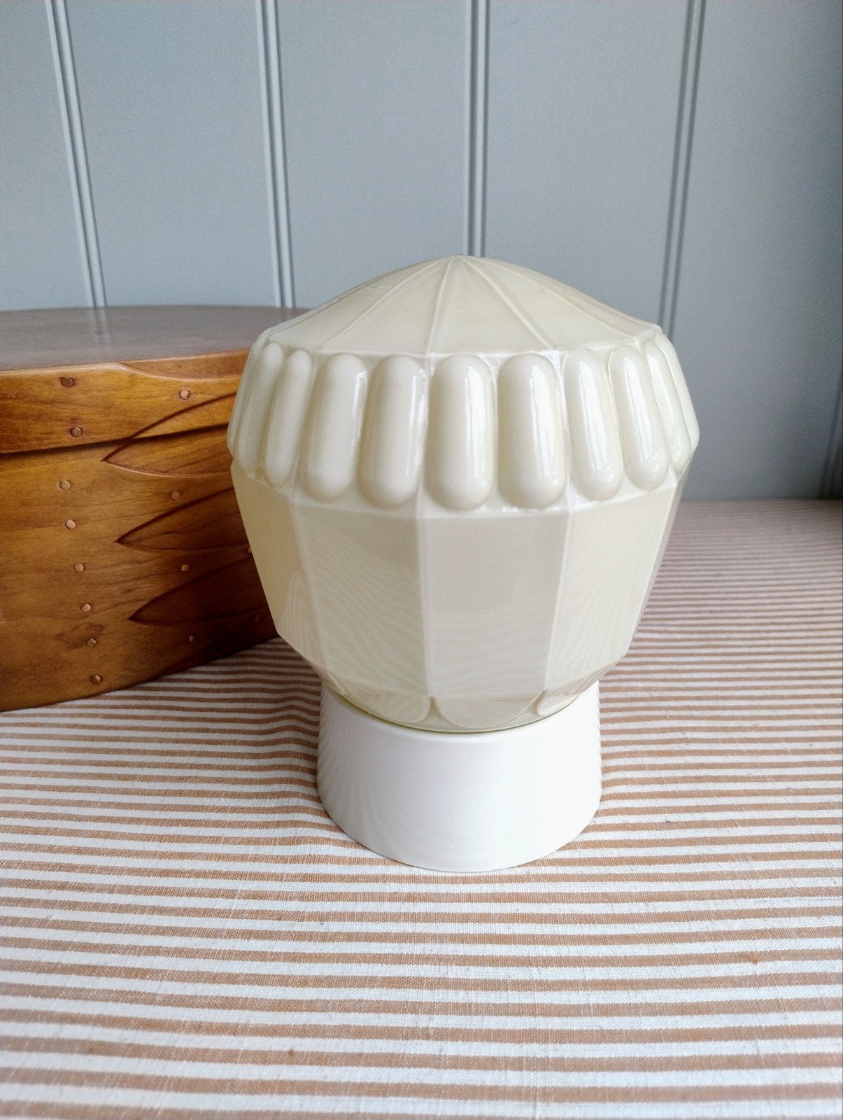 Prachtig! Vintage art deco lamp plafondlamp Thabur beige, Ophalen of Verzenden, Glas, Art Deco