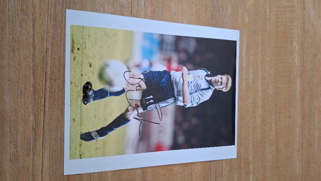 Foto 20x25cm met handtekening; Steve Staunton # Aston Villa, Ophalen of Verzenden, Nieuw, Buitenlandse clubs, Overige typen