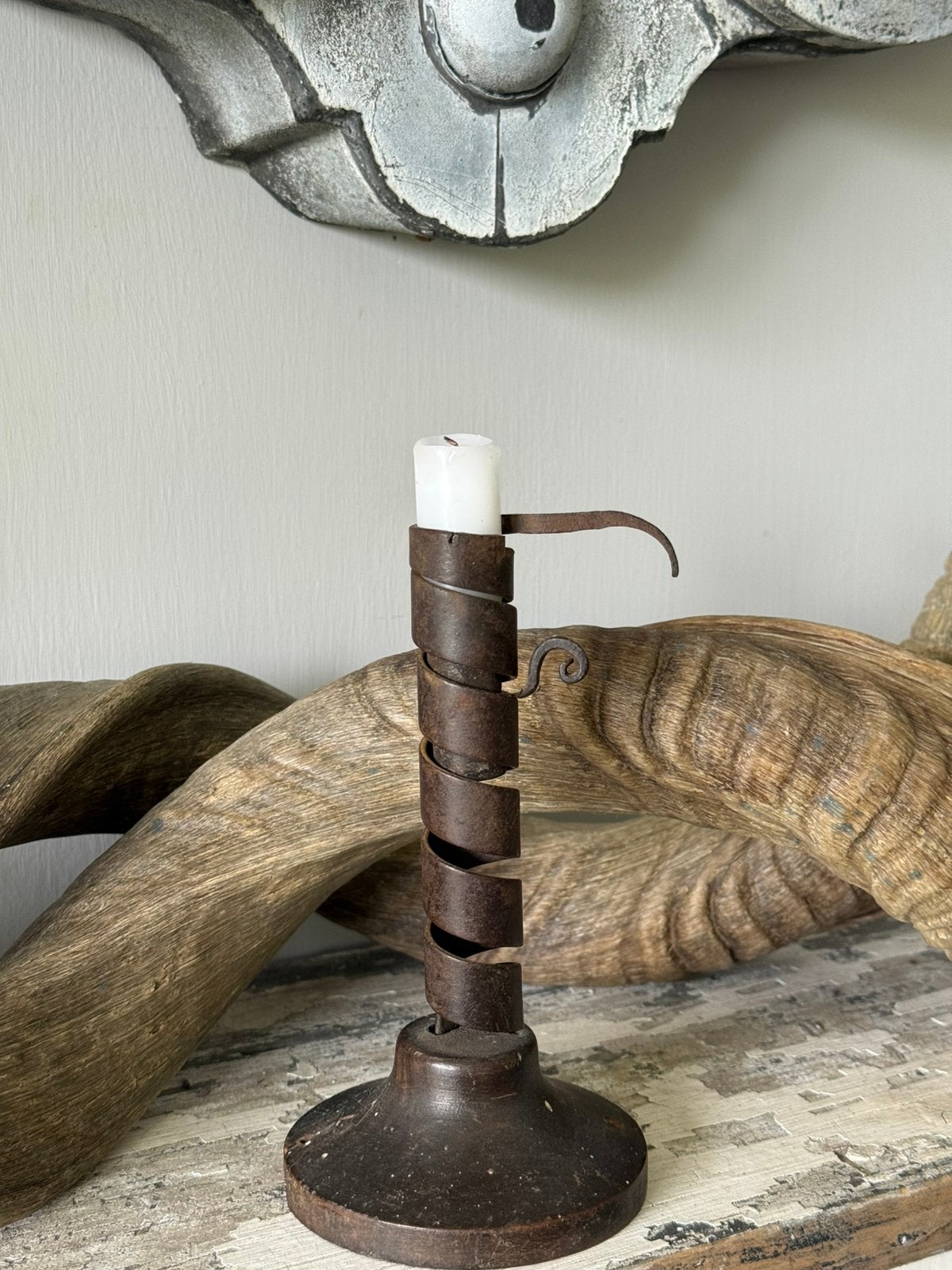 Antiek Franse Wijnkelder Kandelaar, Antiek en Kunst, Antiek | Woonaccessoires, Ophalen of Verzenden